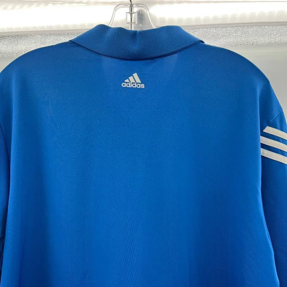 Adidas Men's Cool Max Short Sleeve Polo Top Blue/White Size Large